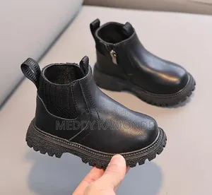 Brown Black Unisex Kids Boots