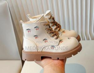 Classy Cream White Kids Boots - thumbnail 2