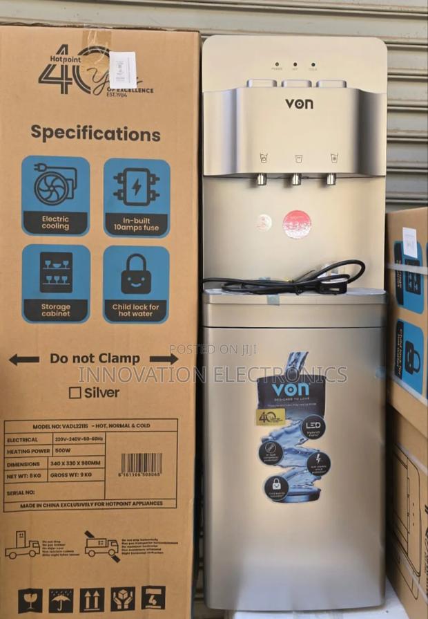 Von 3 Taps Hot Normal and Cold Dispenser - Silver - main view