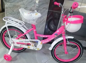 White-Pink With Training Wheels - Size 16" Girls Bicycle