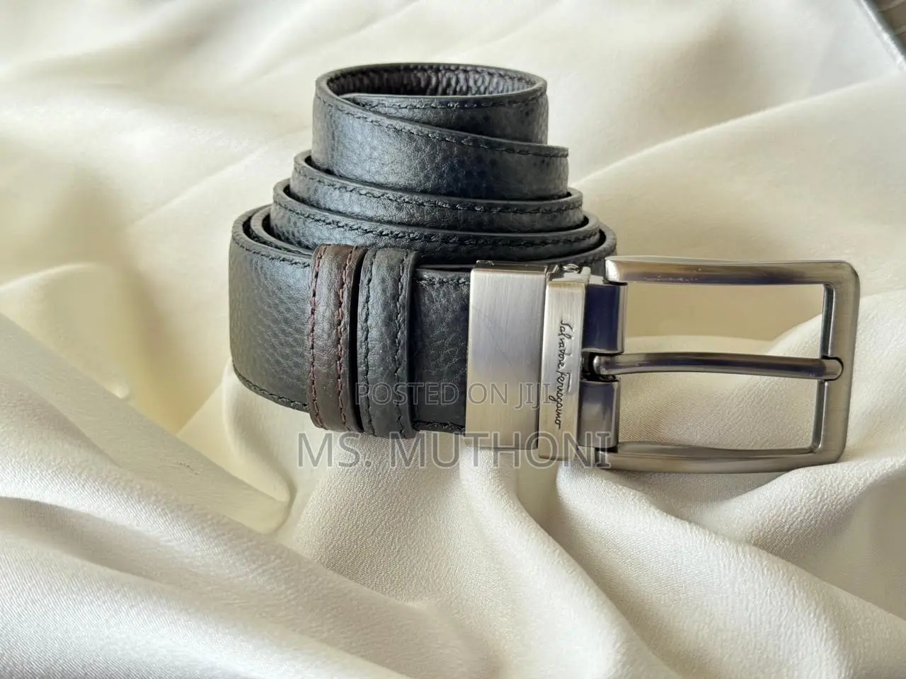 Leather Belt for Men Double Sided, Black and Brown Availab