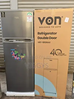 Von VRT-181drax Double Door Fridge 181 Liters Refrigerator