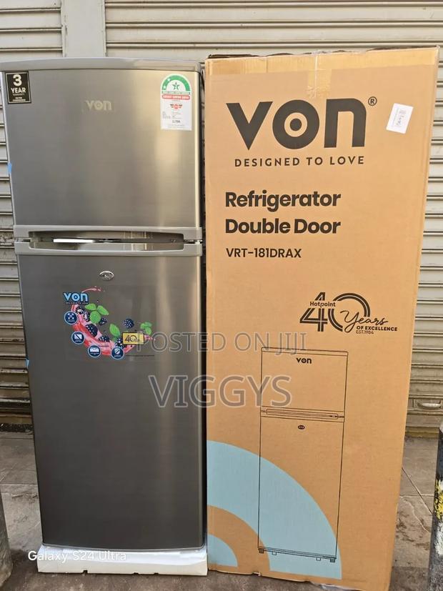 Von VRT-181drax Double Door Fridge 181 Liters Refrigerator