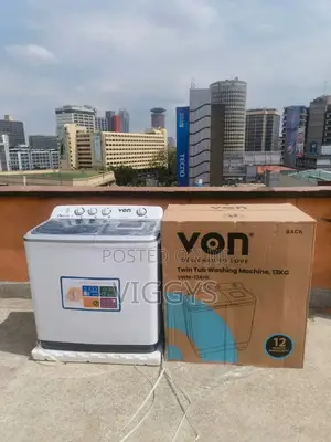 Von 13kgs Twin Tub Washing Machine -White