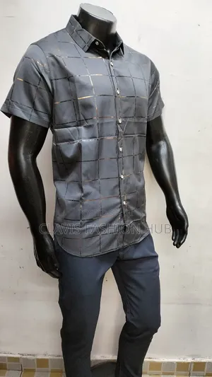 Grey and Gold Shirt Men Shirt