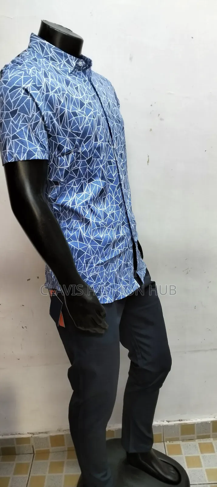Blue Decorated Men Shirts-Casual
