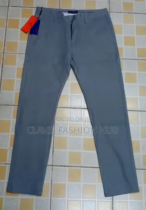 Grey Khaki Office Pants With Hidden Pocket