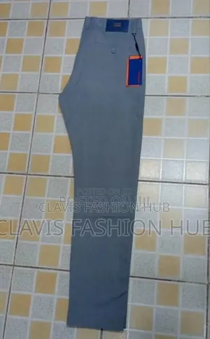 Grey Khaki Office Pants With Hidden Pocket