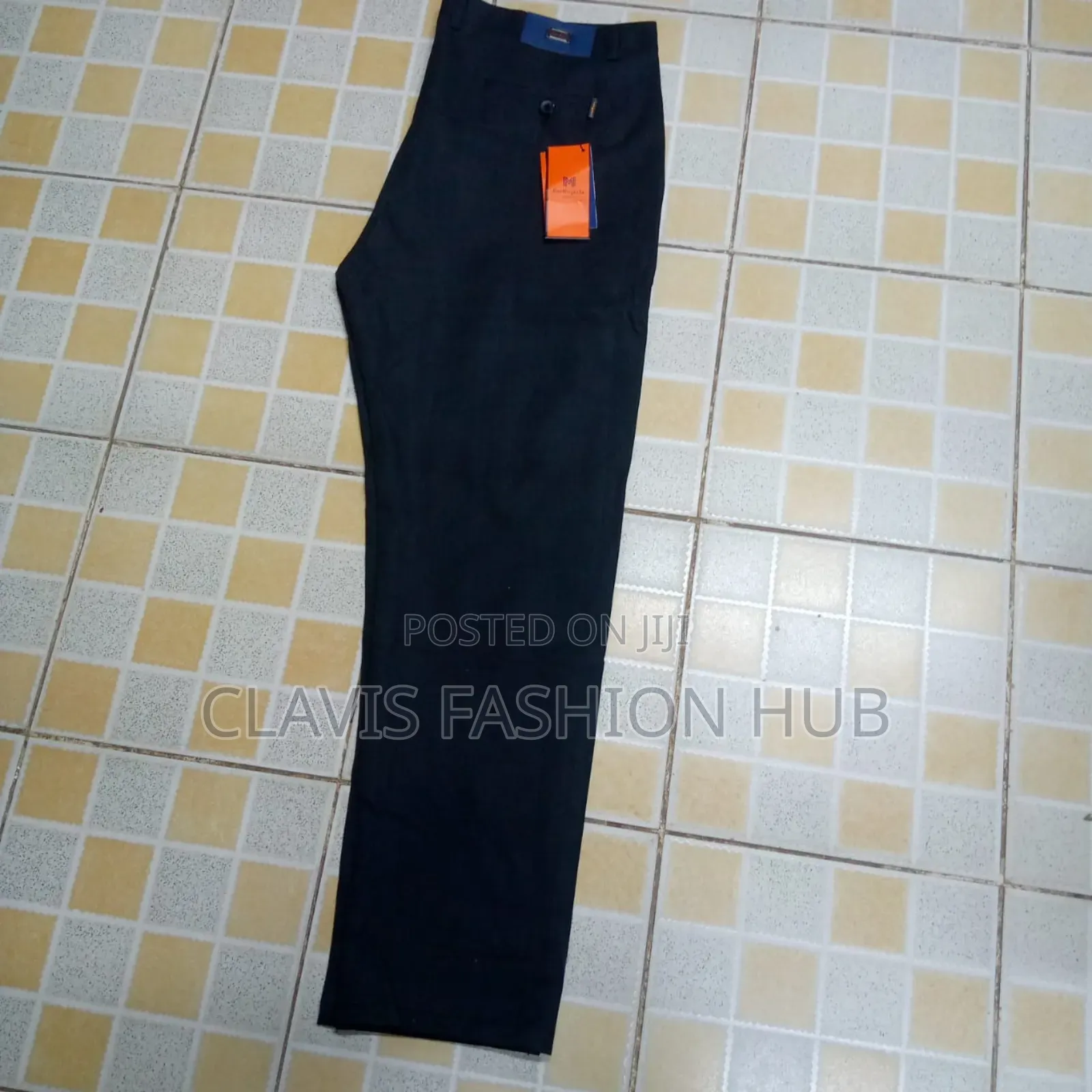 Navy Blue Khaki Pants With Hidden Pockets