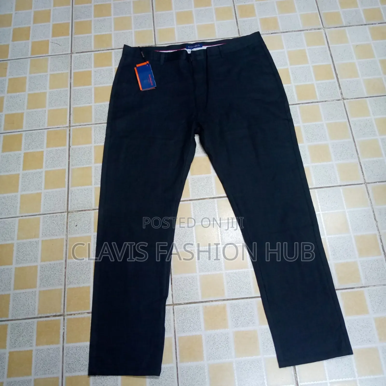Navy Blue Khaki Pants With Hidden Pockets