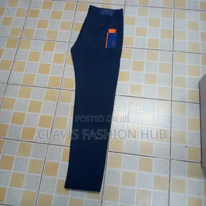 Navy Blue Khaki Pants With Hidden Pockets