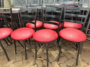 Red Round Restaurants And Bar Low Chairs
