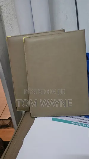 Soft Leather Menu Booklet Cover With Nylon Pouches