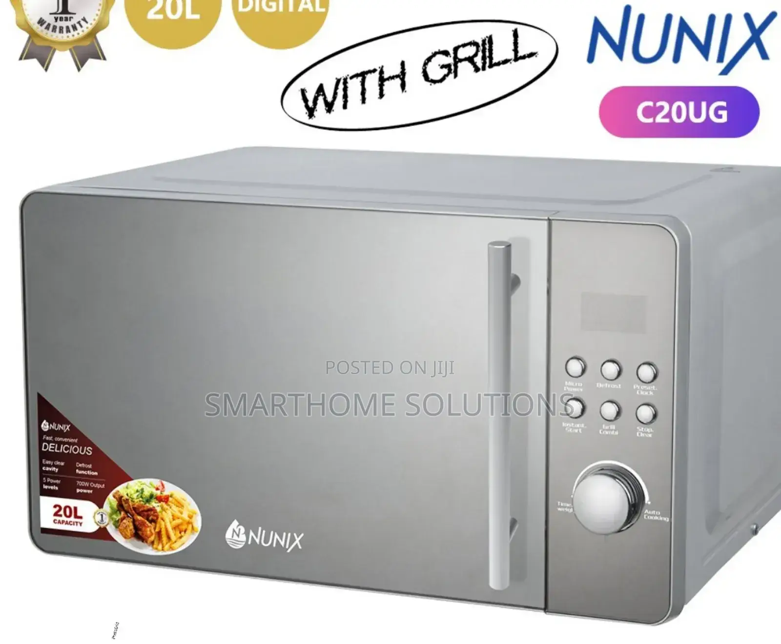 New Model 20 Litres Nunix Digital Microwave + Grill N/Mw
