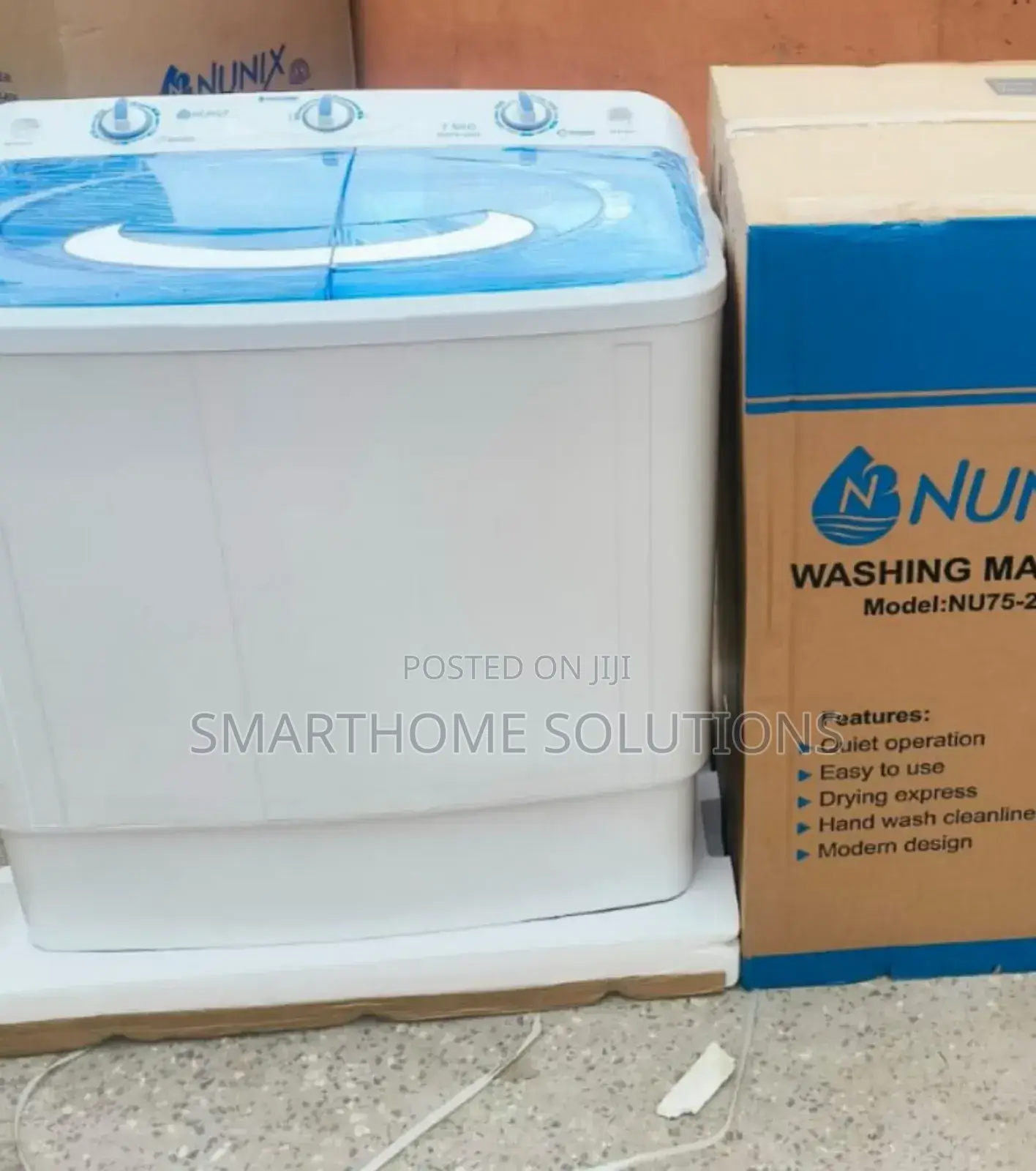 Nunix 7.5kgs Twin Tub Semi Auto Washing Machine Nu/7.5kg