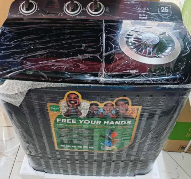 Black Syinix 10kgs Top Load Twin Tub Washing Machine S/10kg