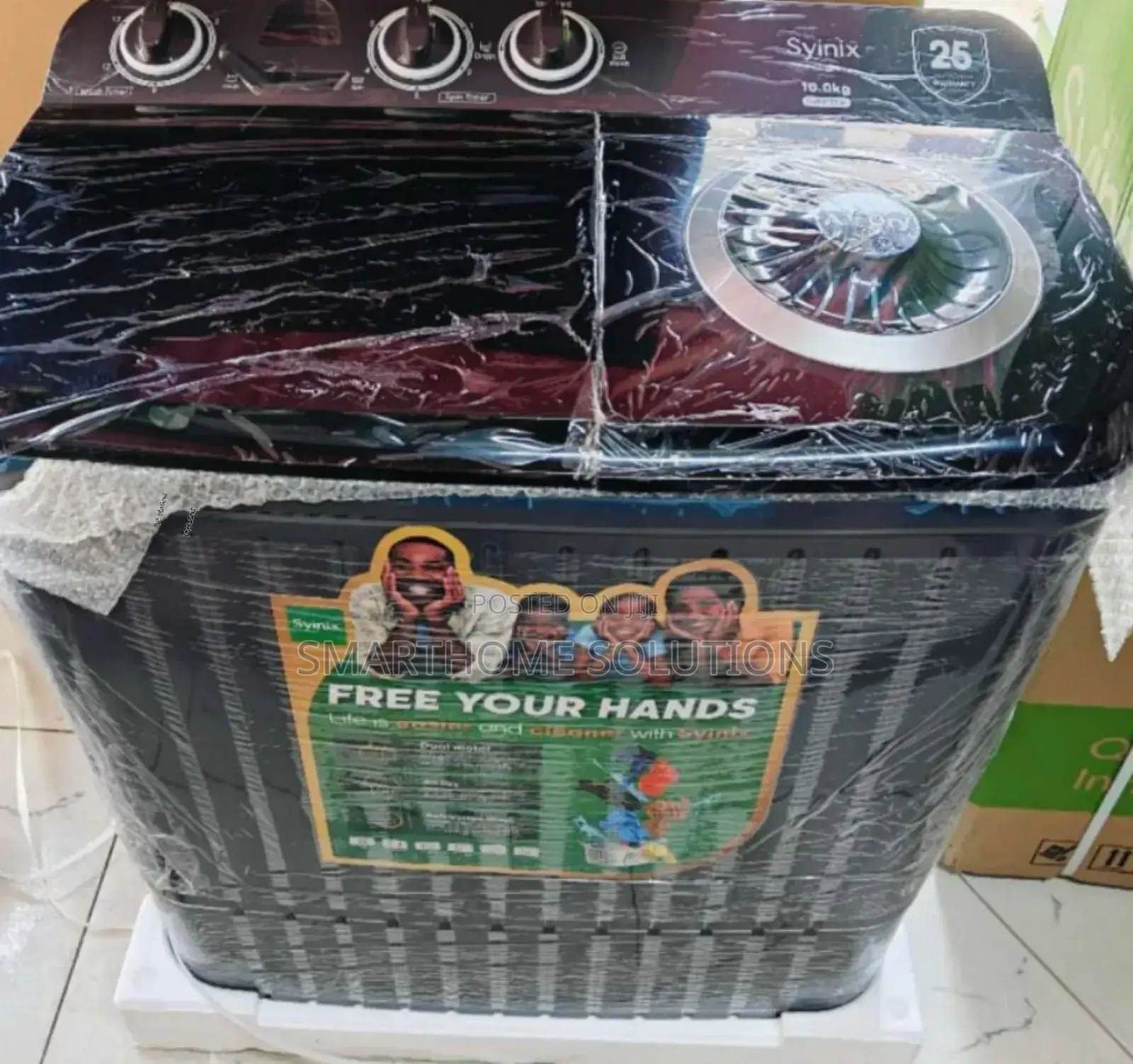 Black Syinix 10kgs Top Load Twin Washing Machine S/10kg