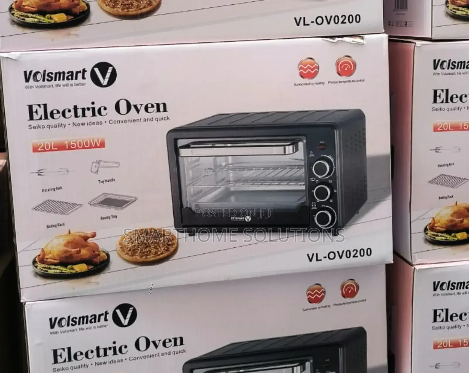 Black 20 Litres Volsmart Electric Oven Vl-O20l