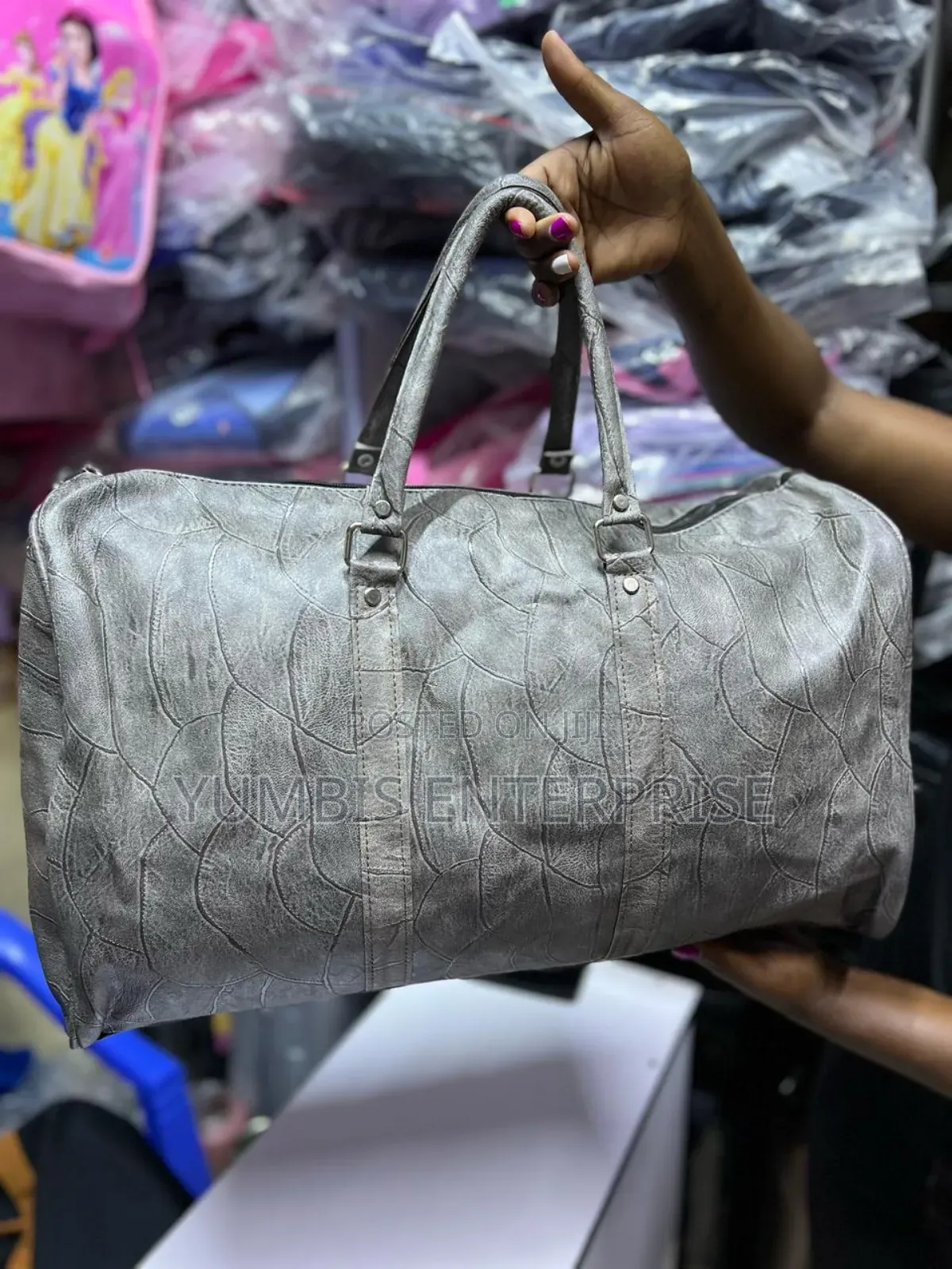 Grey Pu Leather Travelling at Bags Kes 1400