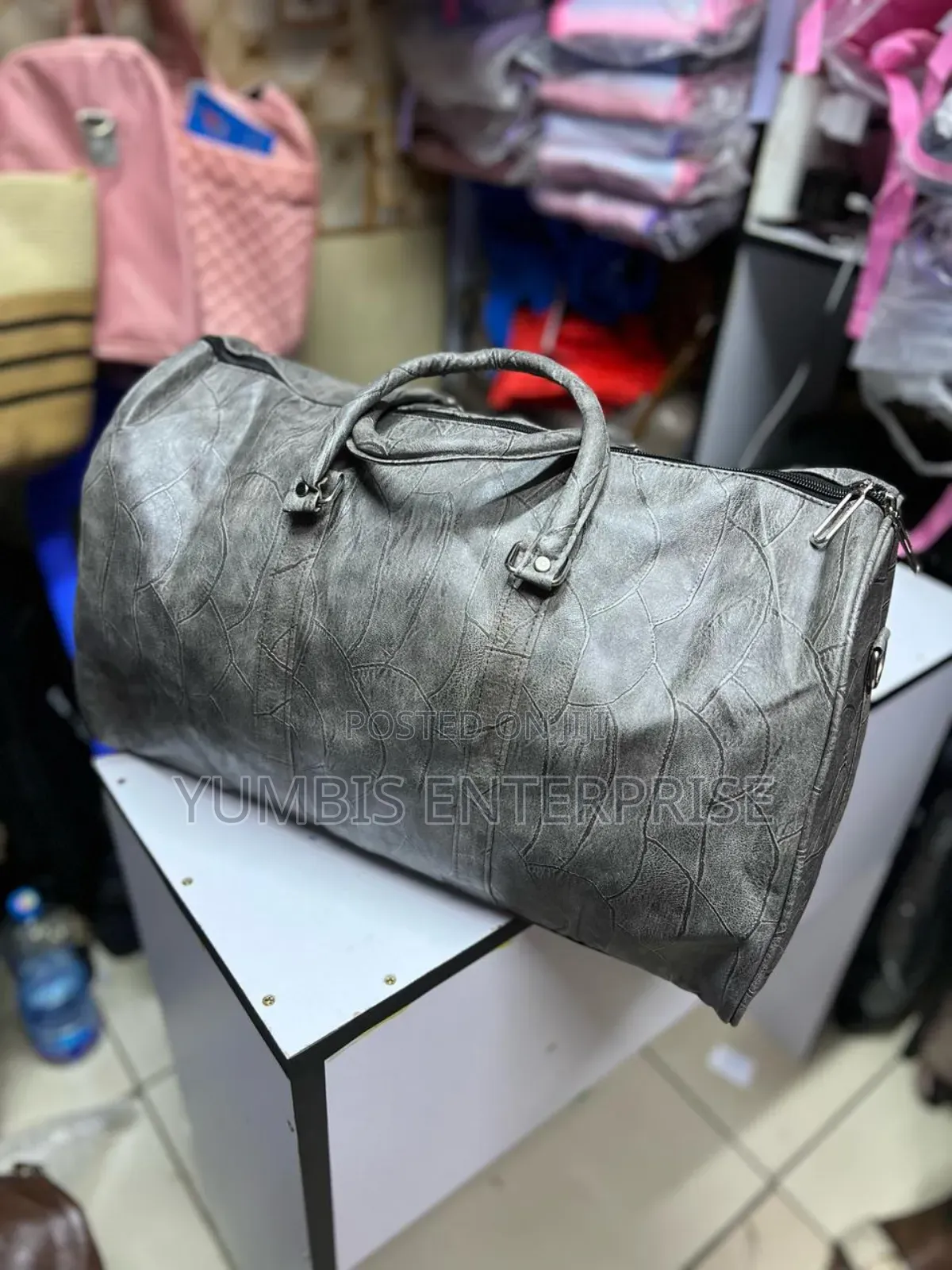 Grey Pu Leather Travelling at Bags Kes 1400