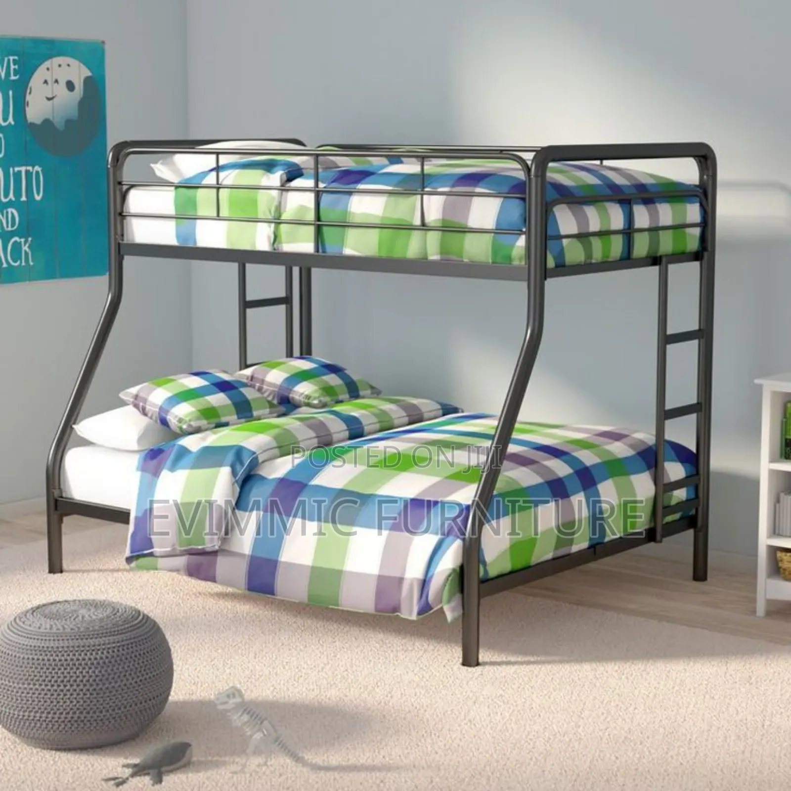 Geometric Steel Metal Bunk Bed 31⁄2/4x6