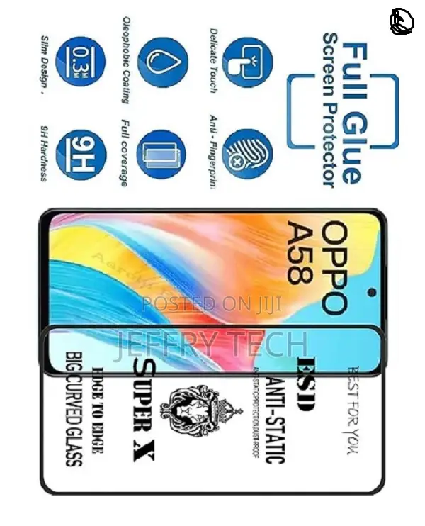 Anti-Static Tempered Glass Edge to Edge for Oppo A58