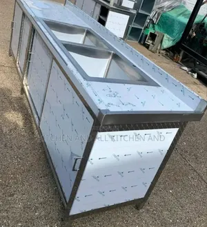 Double Basin Stainless Steel Wash Sink With Under Drawers