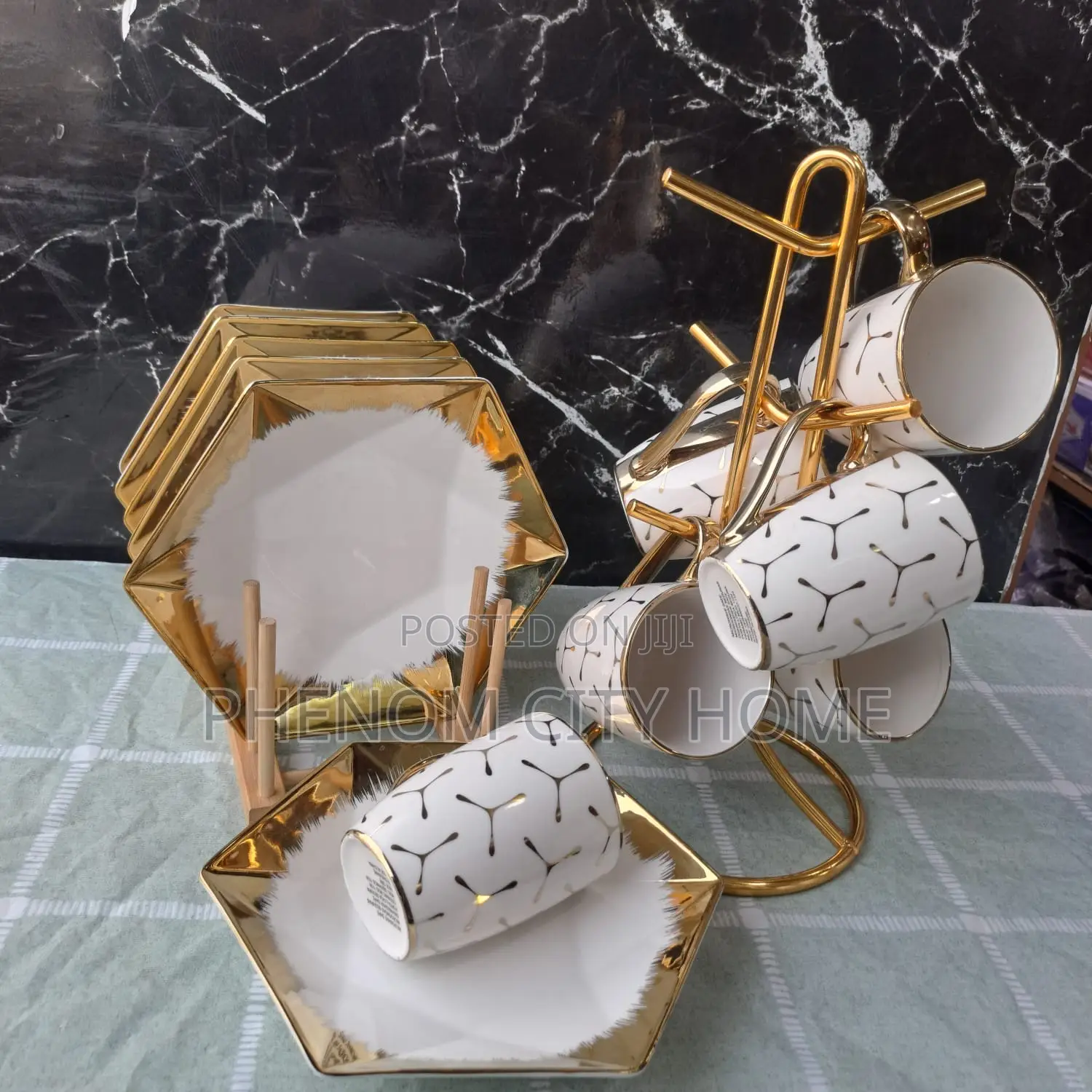 Gold and White Dinner Set Available
