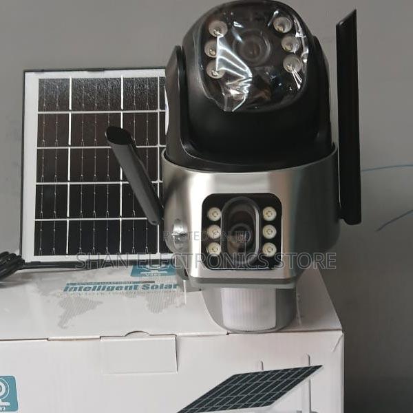 Solar CCTV Dual Lens 4g Sim PTZ V380 Pro Camera _Black