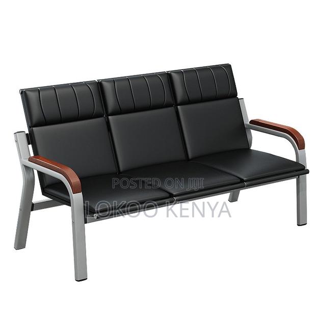 Office Sofa: 5- Seater Metallic Reception Office Sofa - thumbnail 4
