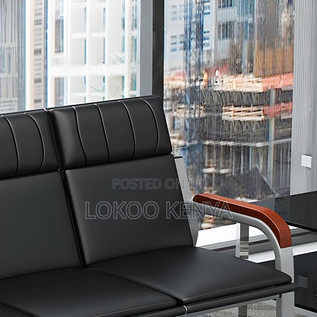 Office Sofa: 5- Seater Metallic Reception Office Sofa - thumbnail 5