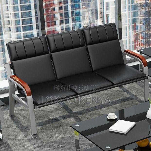 Office Sofa: 5- Seater Metallic Reception Office Sofa - thumbnail 7