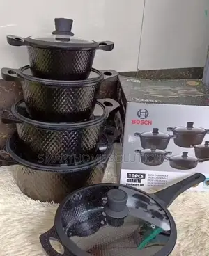 Cookware Set(Bosch) ✓10-Pieces ;Non-Stick,Granite