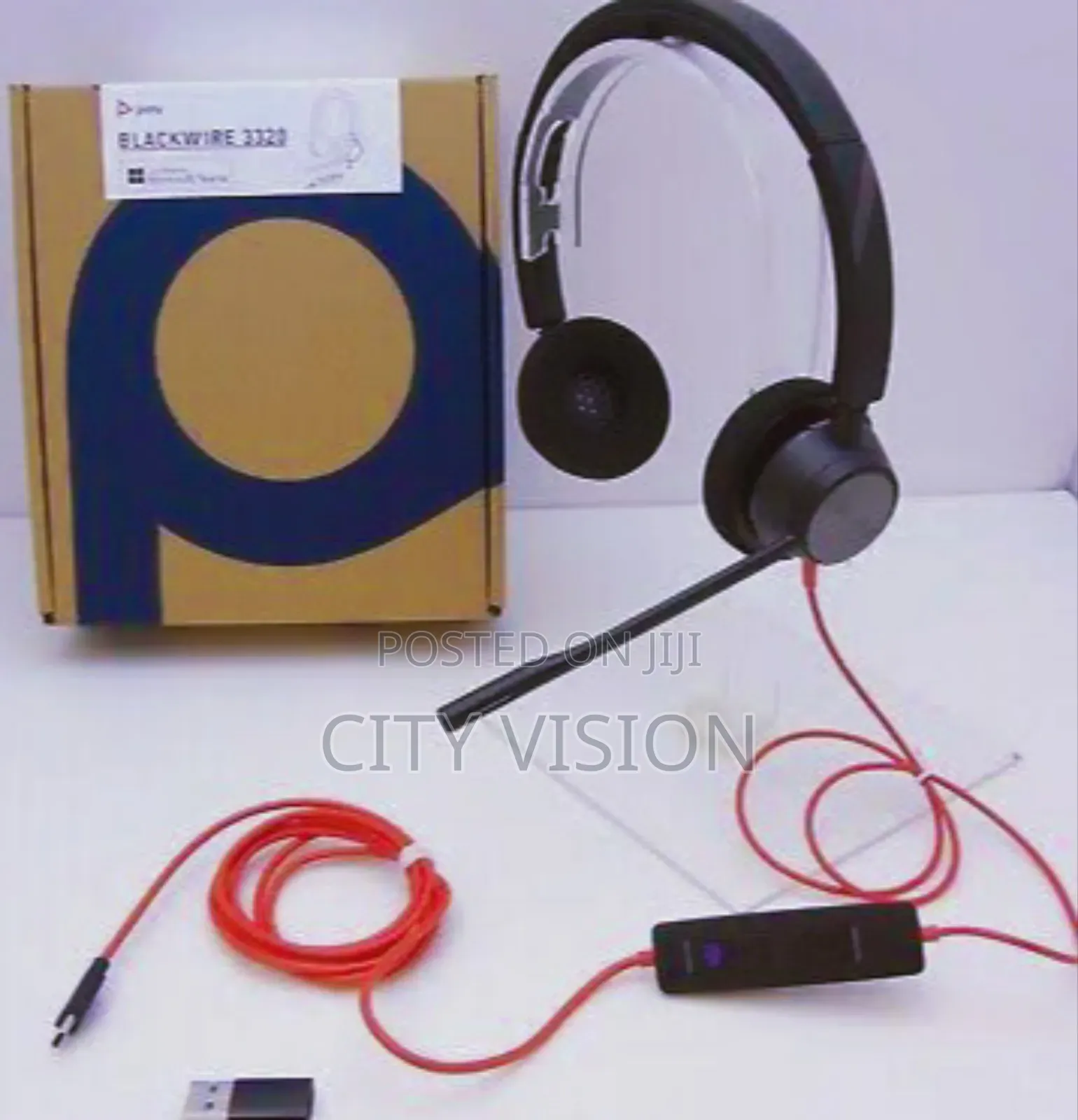 Poly Blackwire (3320) Wired Dual-Ear Headset With Boom Mic