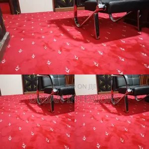 Red Executive Carpets. White Arrow Patterns