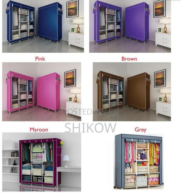 Three Column Metallic Portable Wardrobes