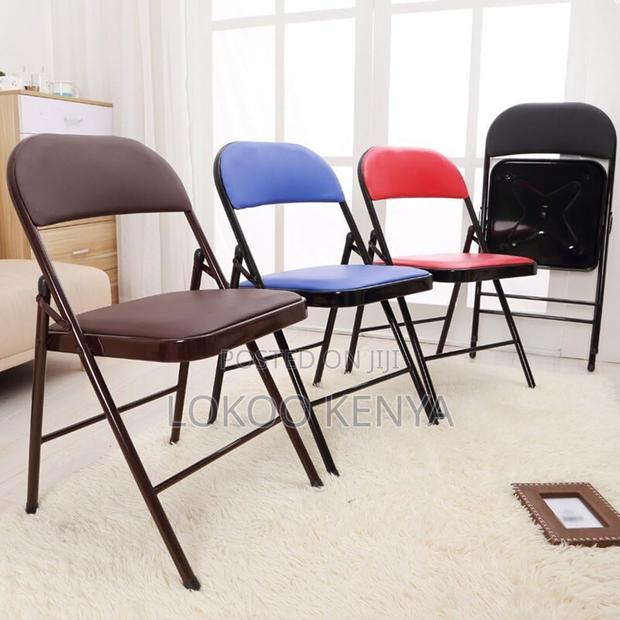 Office Chair: Foldable Black Metallic Chair - thumbnail 2