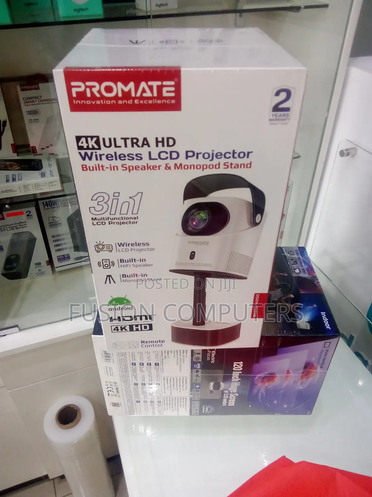 Promate Beamer-A250, Ultra Hd Wireless LCD Projector