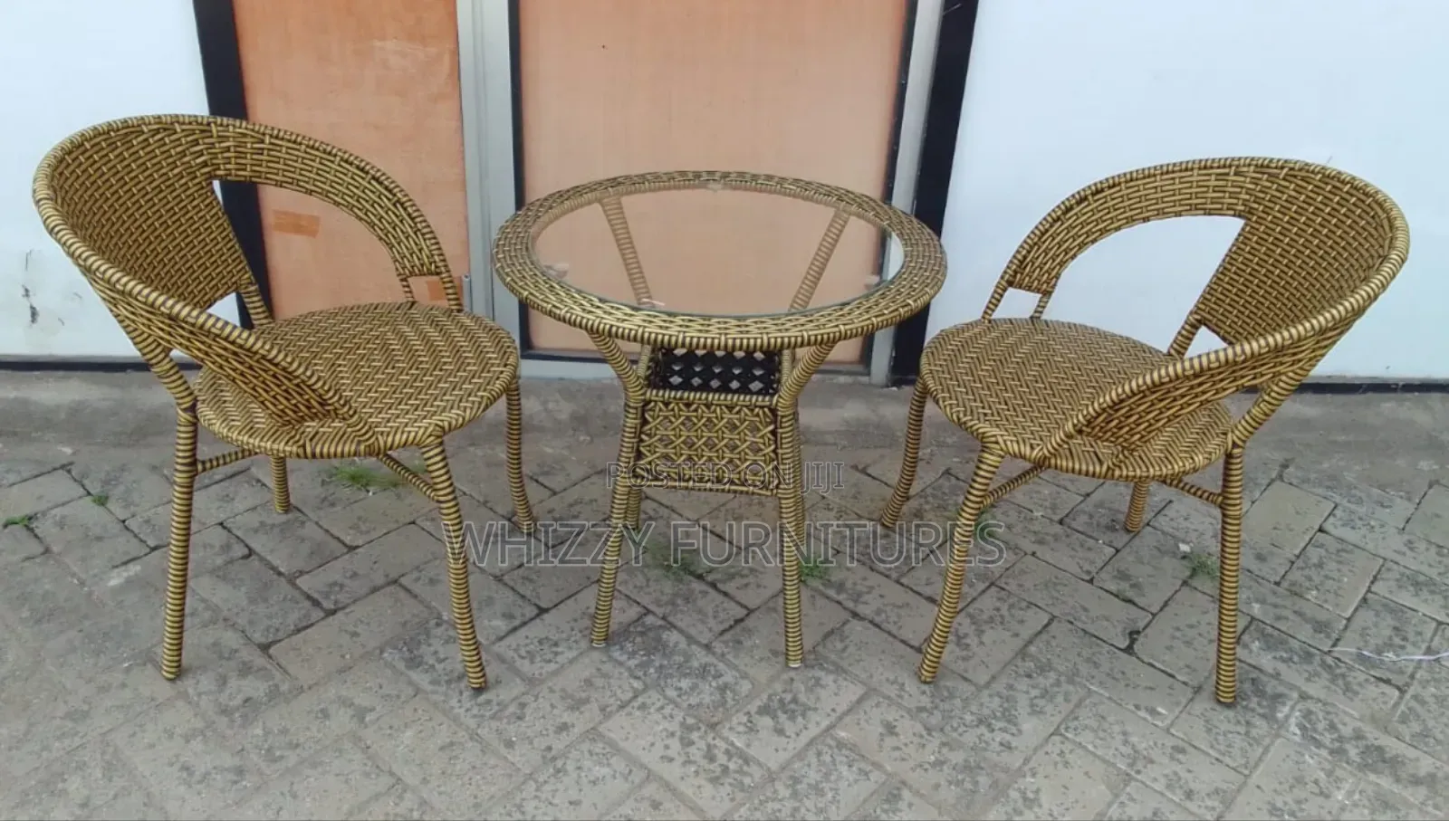 Golden Rattan Balcony Set