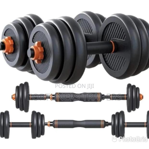 Adjustable 6 in 1 Dumbbell Barbell Kettlebell Set - 30kg