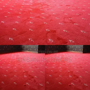 Executive Carpets. Red Wall to Wall Carpets Arrow Designed