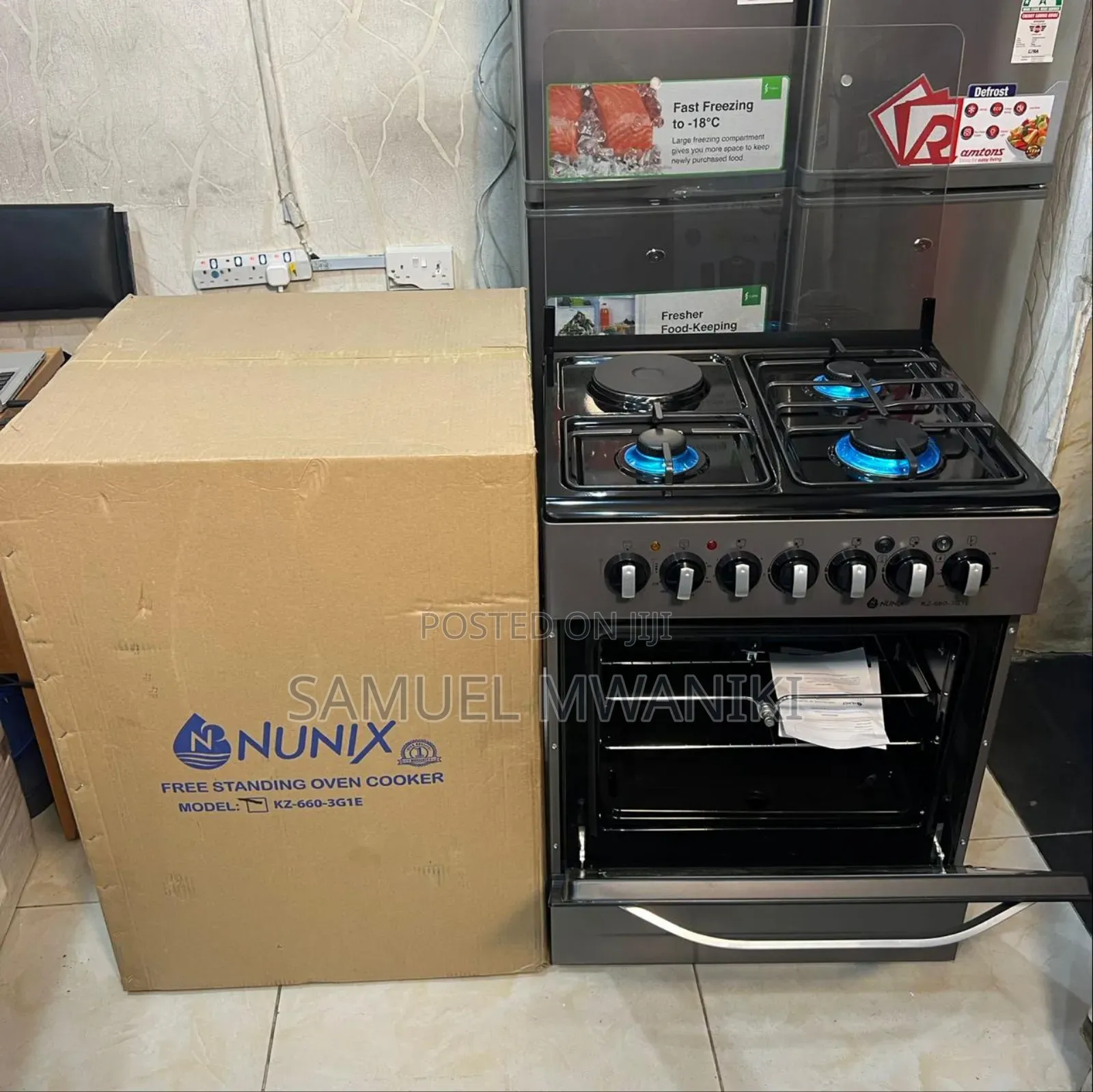 Nunix Cooker 60 by 60 3 Gas +1 Electric With Electric Oven