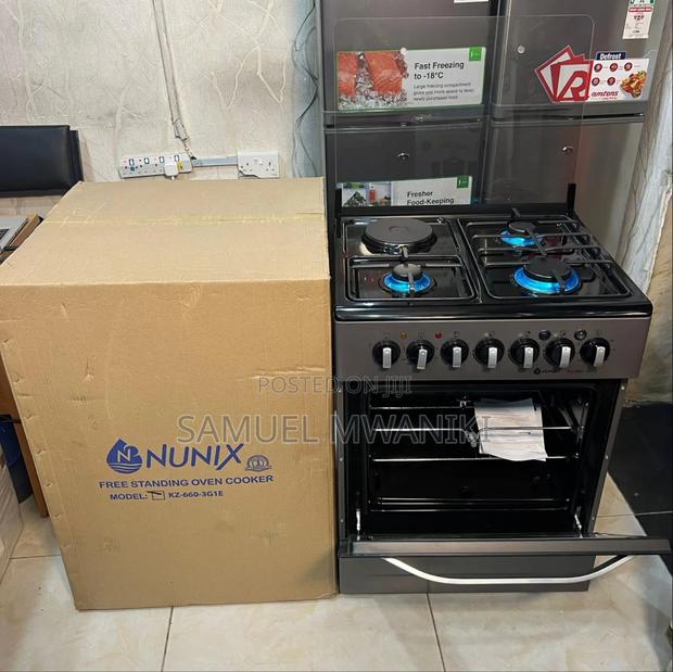 Nunix Cooker 60 by 60 3 Gas +1 Electric With Electric Oven