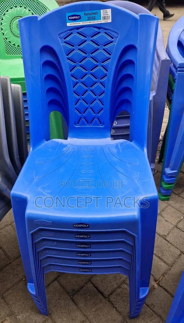Kenpoly Nublue Original Armless Plastic Church Chairs. - main view