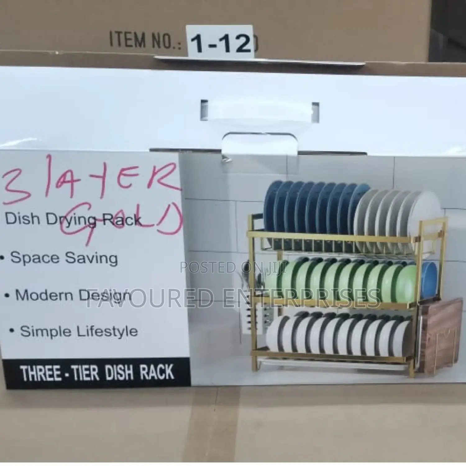 Dishrack 3 Layer Gold