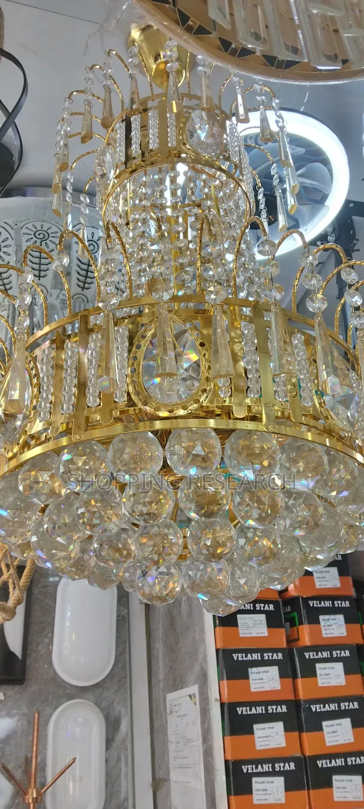 Modern Crystal Chandelier Huge Hanging Pendant Ceiling Light