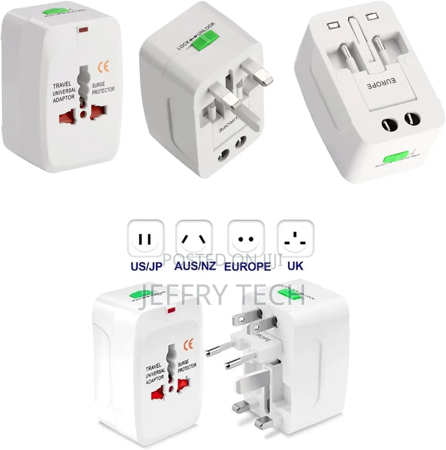 Travel Adapter, Universal Power Plug, Worldwide All in One A