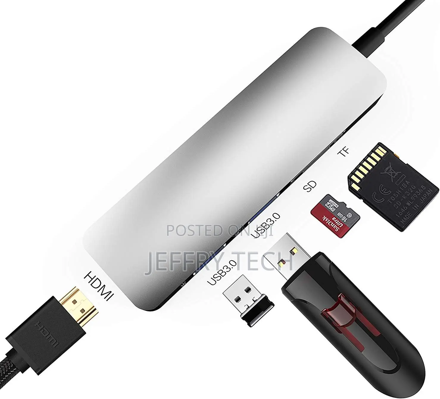 Type C Usb C to Hdmi With Usb 3.0 Ports Sd Tf Card Reade