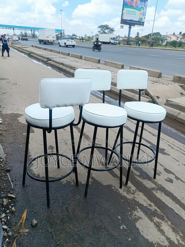 High Stools, or Kitchen Stools, Cream White and Black  - thumbnail 2
