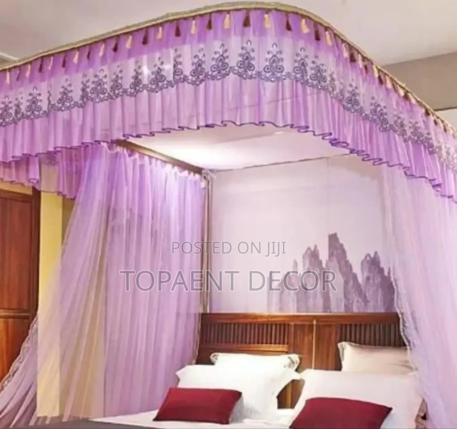 2 Stand Purple Easy to Install Mosquito Net